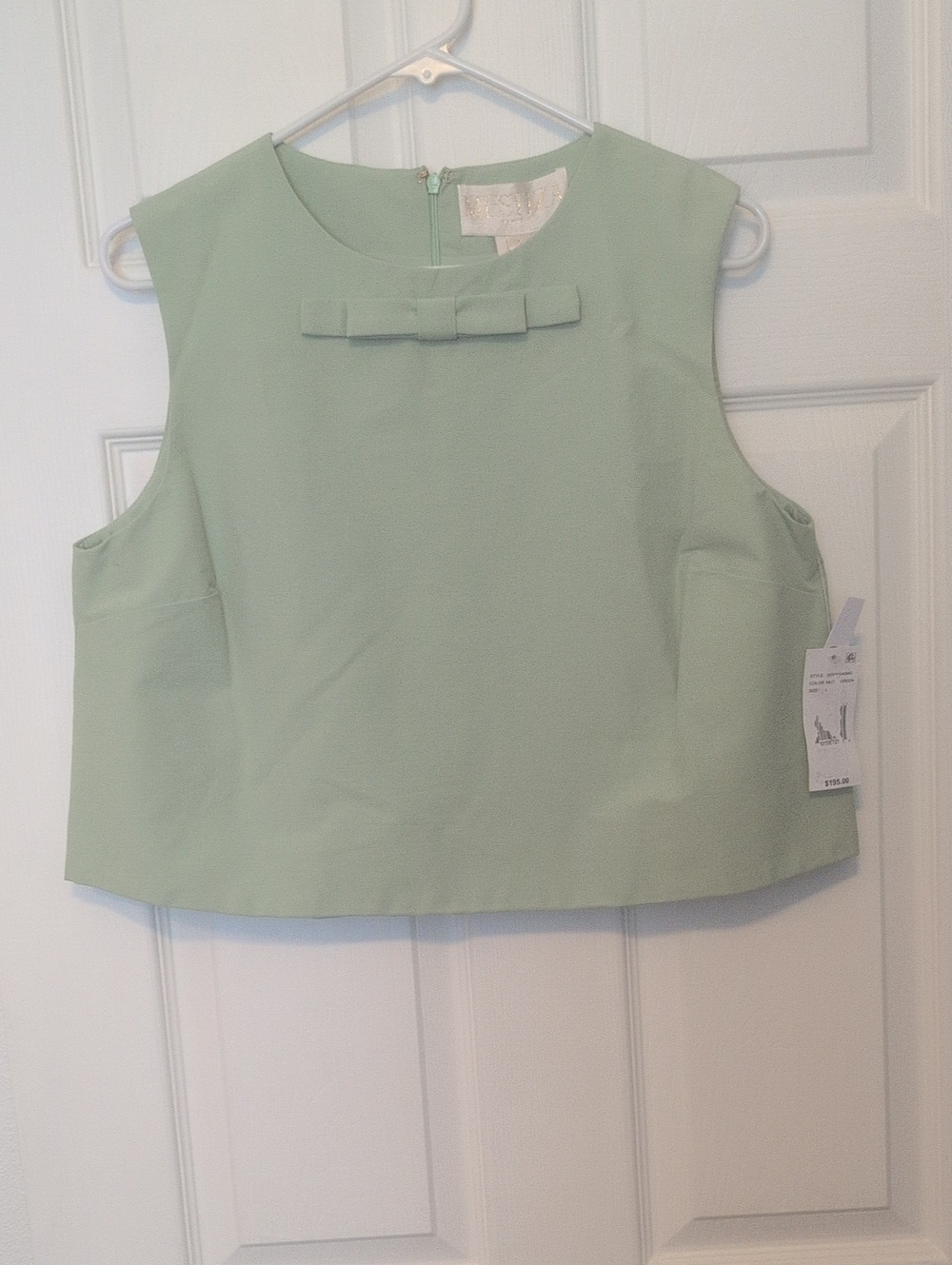 Mestiza Mint Bow Front Crop Top